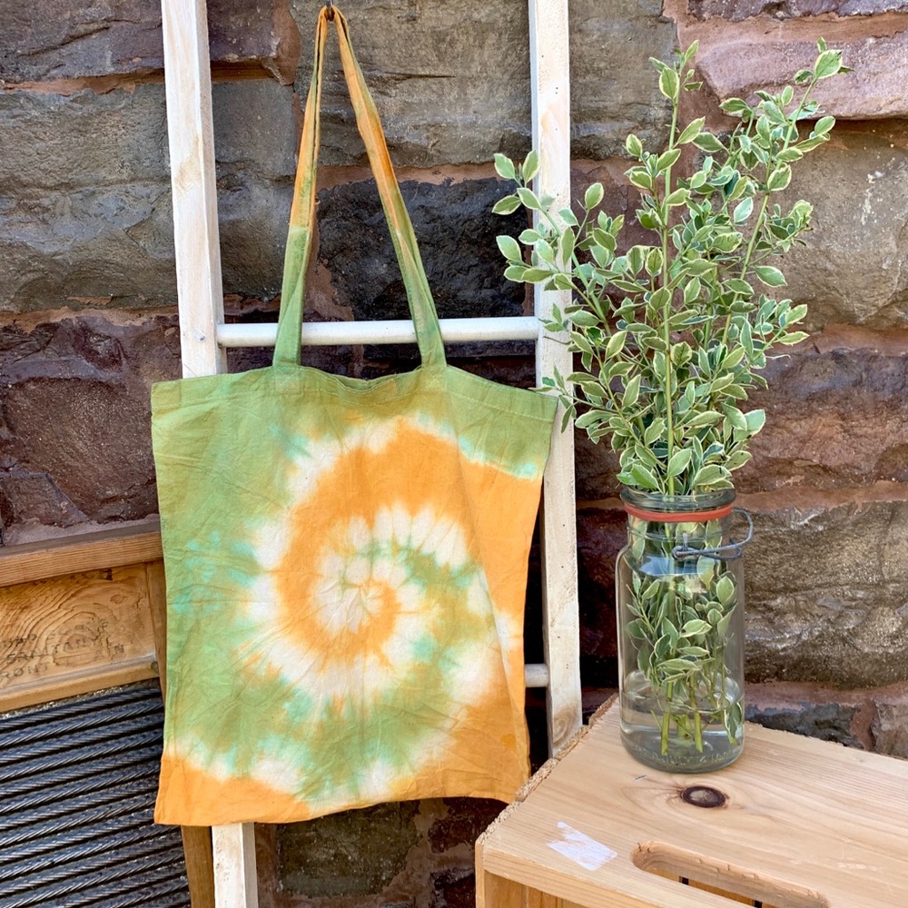 ✨HAND TIE DYED ORGANIC COTTON TOTE BAG